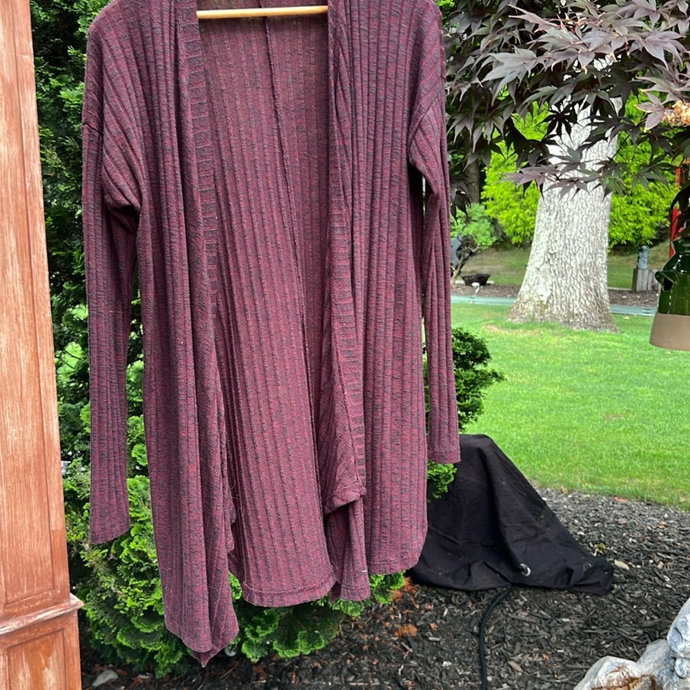Cranberry open cardigan long